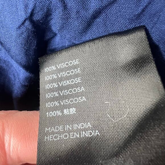 Anthropologie Maeve Ondine Floral Maxi Dress XS Sheer Sleeve Boho Peasant Navy - Picture 12 of 13